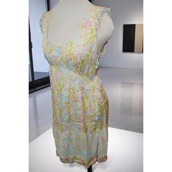 Kimchi Blue Watercolor Pastel Pleated Mini Dress – Size M – Dreamy Cottagecore - Picture 2 of 13